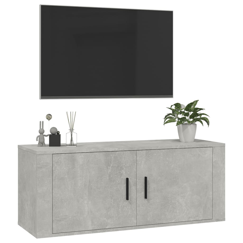 Betonszürke fali tv-szekrény 100x34,5x40 cm