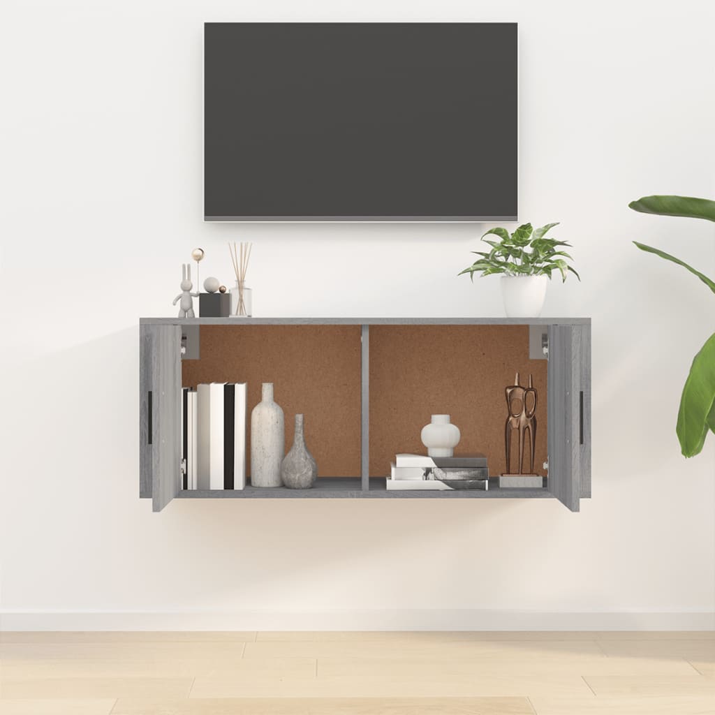 Szürke sonoma színű fali tv-szekrény 100x34,5x40 cm Szürke sonoma színű fali tv-szekrény 100x34,5x40 cm