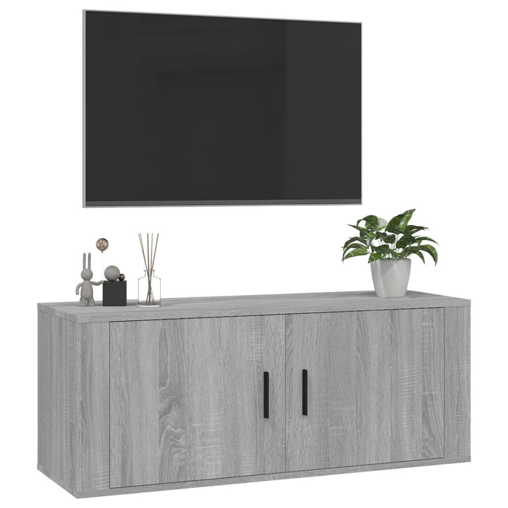 Szürke sonoma színű fali tv-szekrény 100x34,5x40 cm Szürke sonoma színű fali tv-szekrény 100x34,5x40 cm