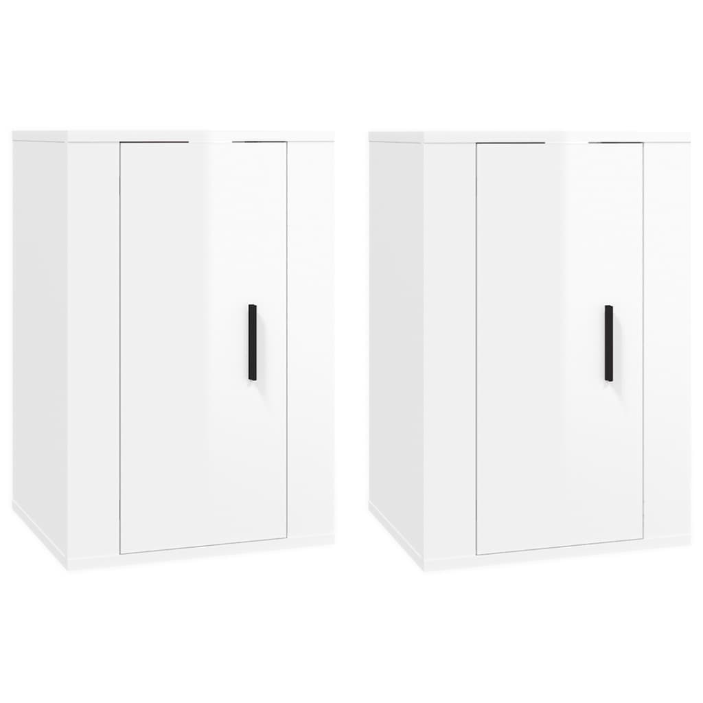 2 db magasfényű fehér fali tv-szekrény 40x34,5x60 cm 2 db magasfényű fehér fali tv-szekrény 40x34,5x60 cm