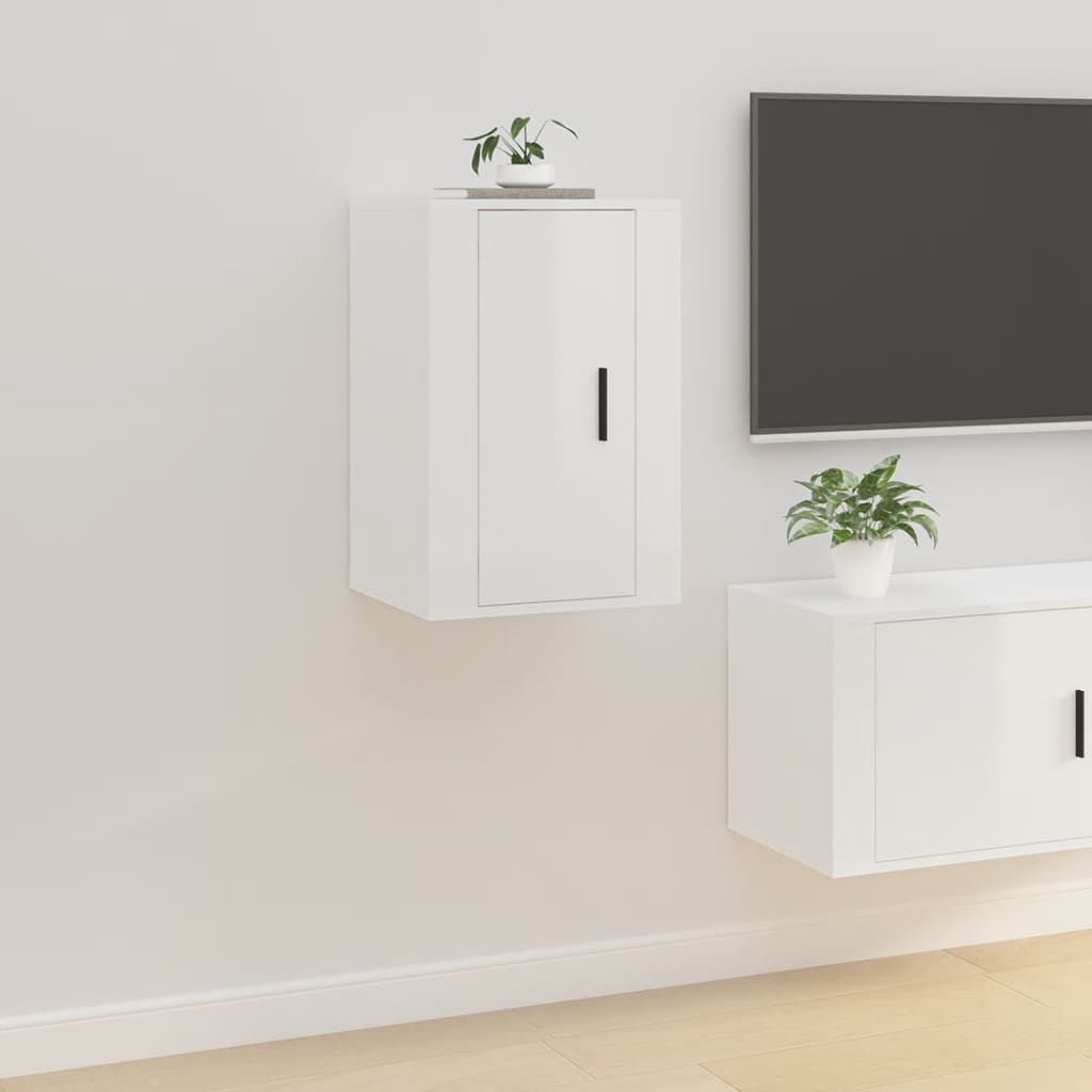 2 db magasfényű fehér fali tv-szekrény 40x34,5x60 cm 2 db magasfényű fehér fali tv-szekrény 40x34,5x60 cm