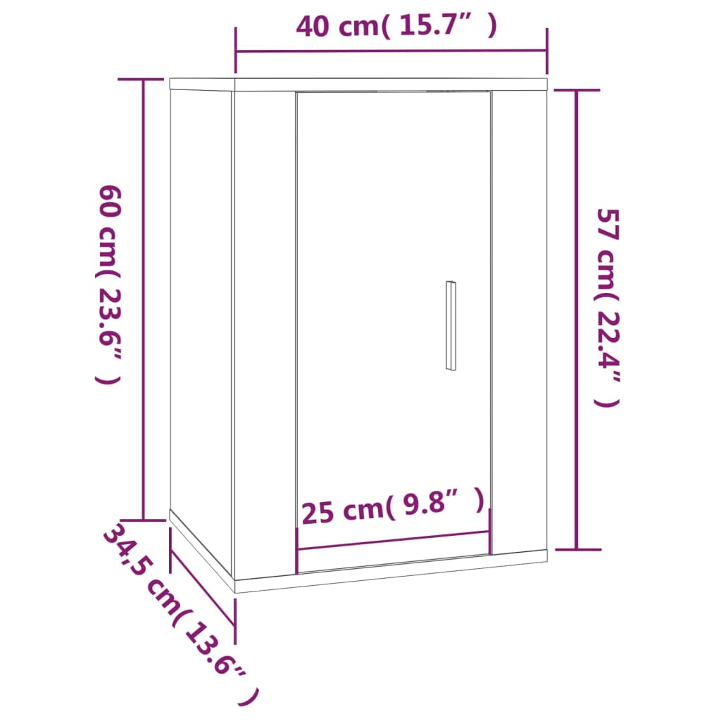 Sonoma tölgy fali tv-szekrény 40x34,5x60 cm Sonoma tölgy fali tv-szekrény 40x34,5x60 cm