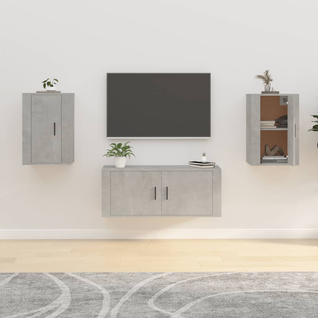 2 db betonszürke fali tv-szekrény 40x34,5x60 cm 2 db betonszürke fali tv-szekrény 40x34,5x60 cm