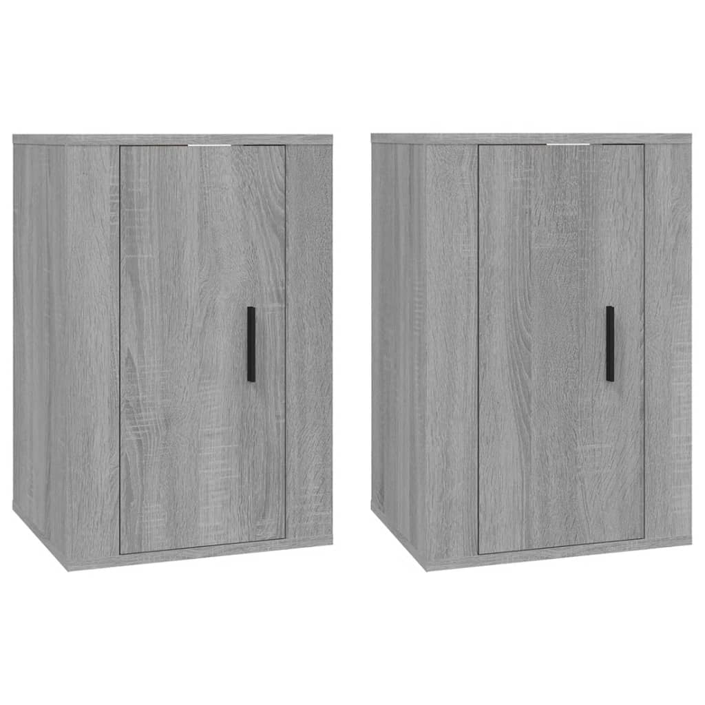 2 db szürke sonoma falra szerelhető tv-szekrény 40x34,5x60 cm