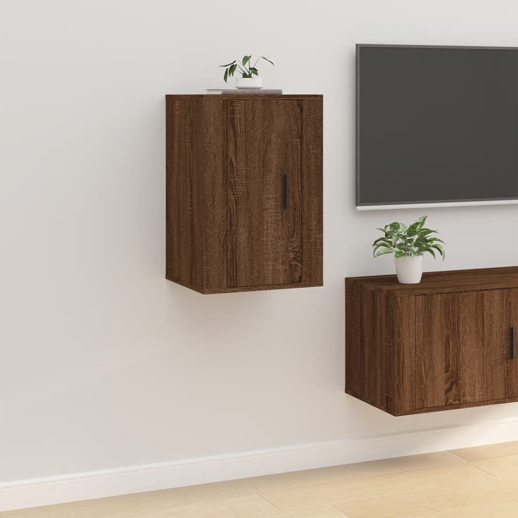 2 db barna tölgy falra szerelhető tv-szekrény 40x34,5x60 cm 2 db barna tölgy falra szerelhető tv-szekrény 40x34,5x60 cm