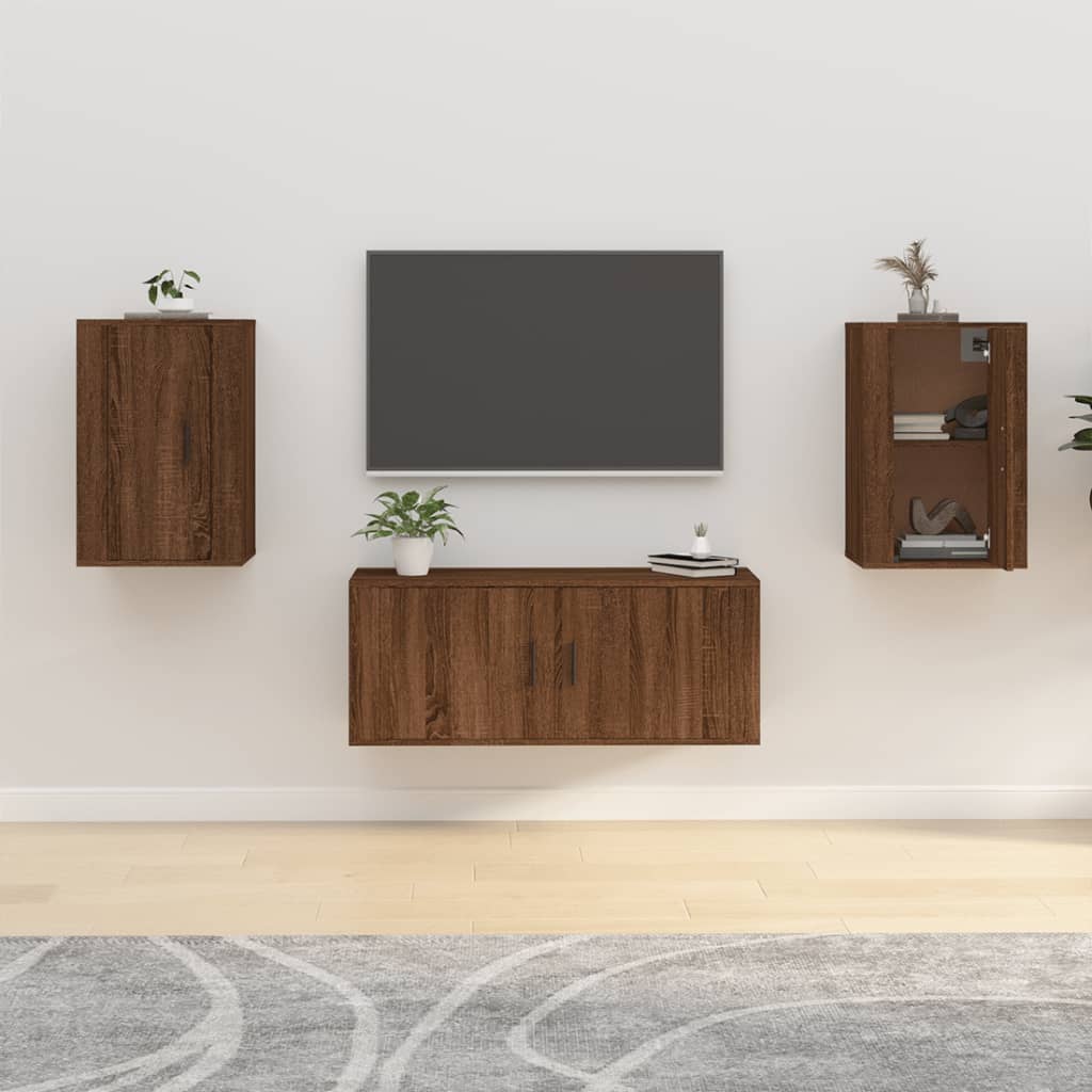 2 db barna tölgy falra szerelhető tv-szekrény 40x34,5x60 cm 2 db barna tölgy falra szerelhető tv-szekrény 40x34,5x60 cm
