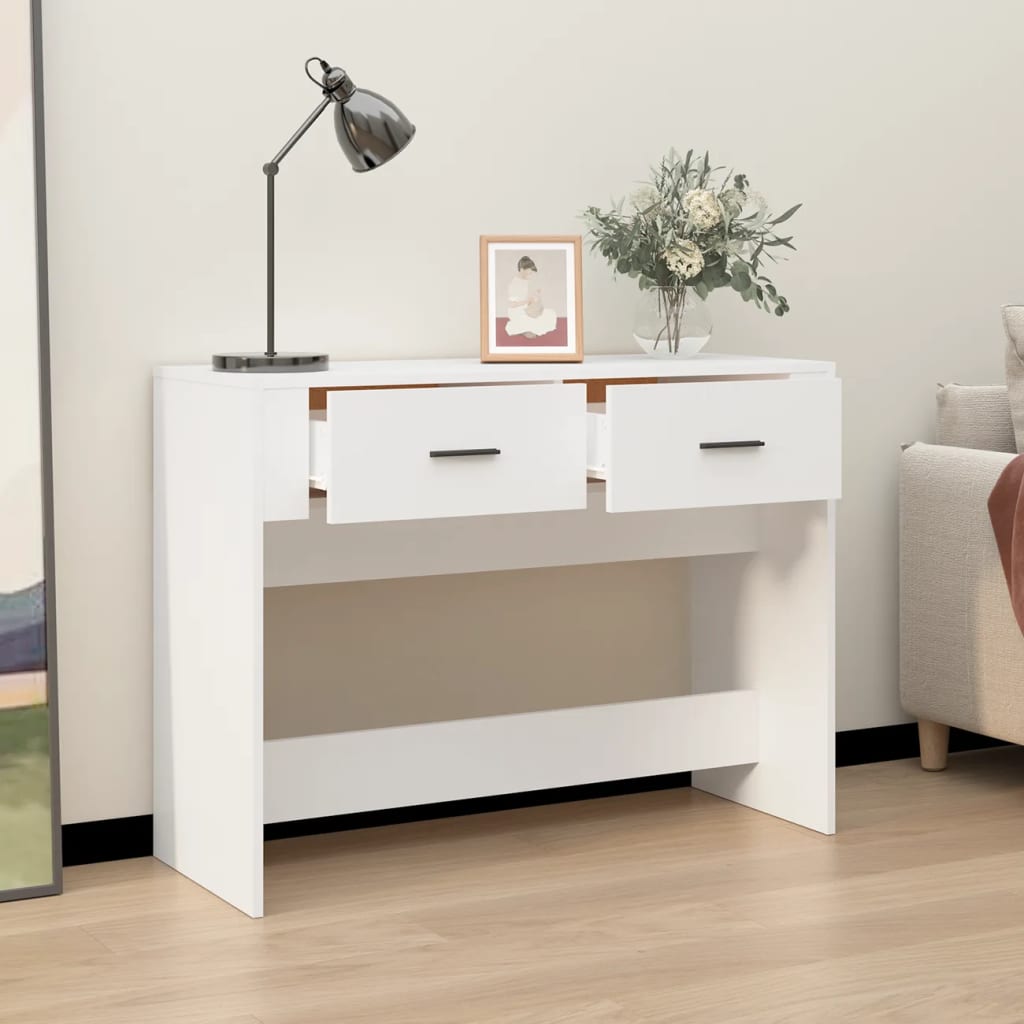 Fehér szerelt fa tálalóasztal 100 x 39 x 75 cm Fehér szerelt fa tálalóasztal 100 x 39 x 75 cm