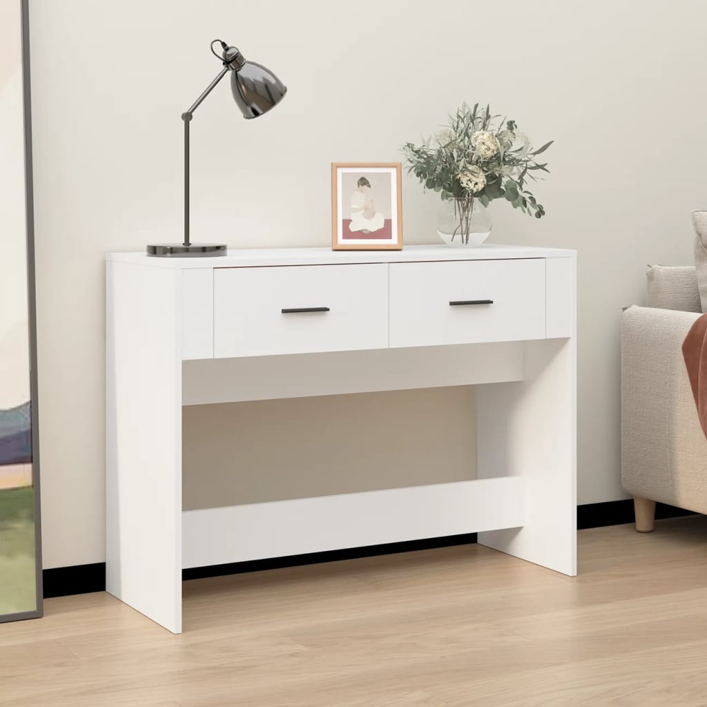 Fehér szerelt fa tálalóasztal 100 x 39 x 75 cm Fehér szerelt fa tálalóasztal 100 x 39 x 75 cm