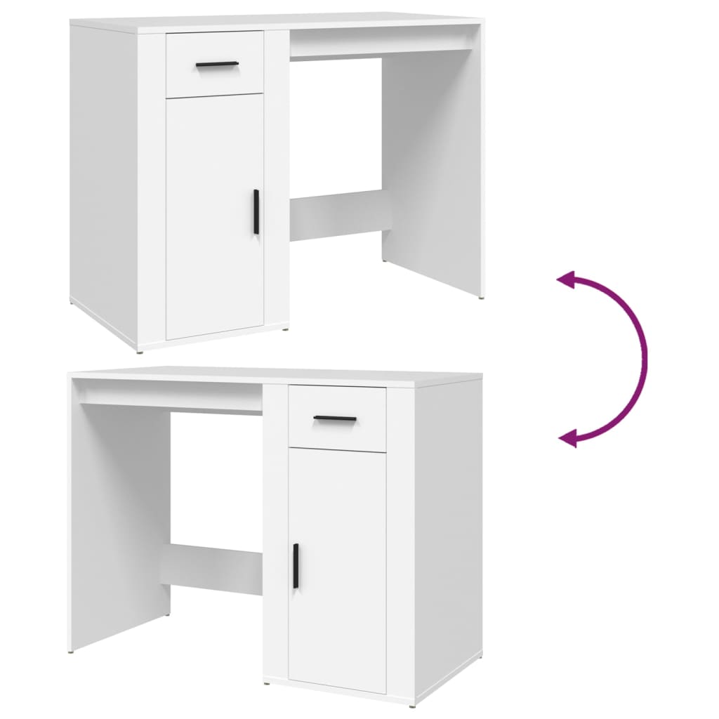 Fehér szerelt fa íróasztal 100 x 49 x 75 cm