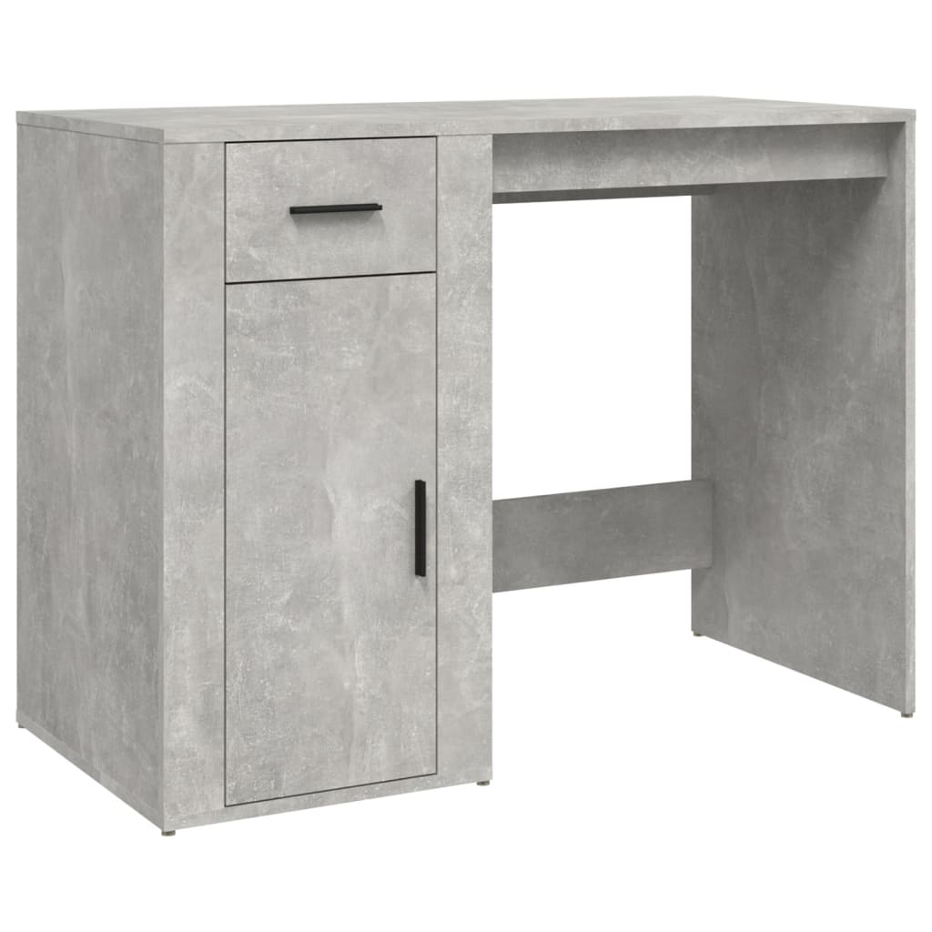 Betonszürke színű szerelt fa íróasztal 100x49x75 cm