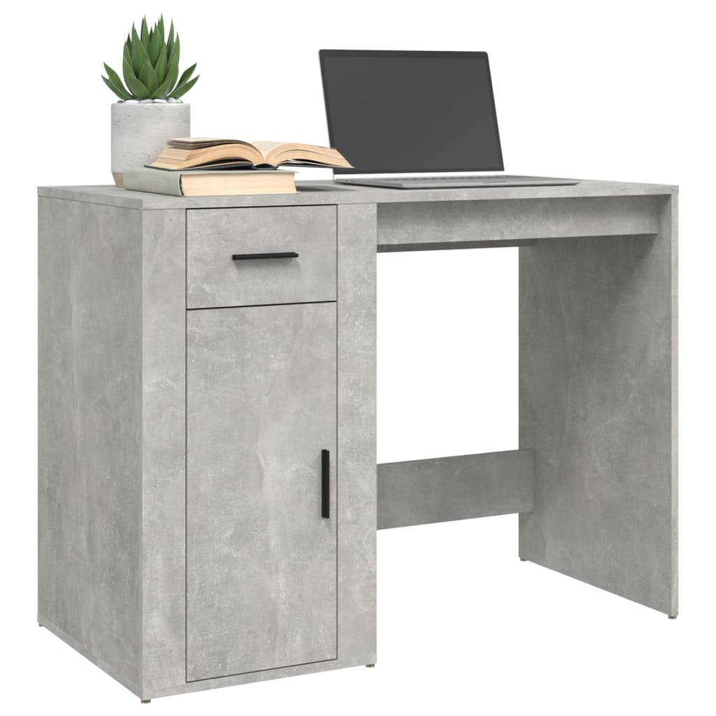 Betonszürke színű szerelt fa íróasztal 100x49x75 cm