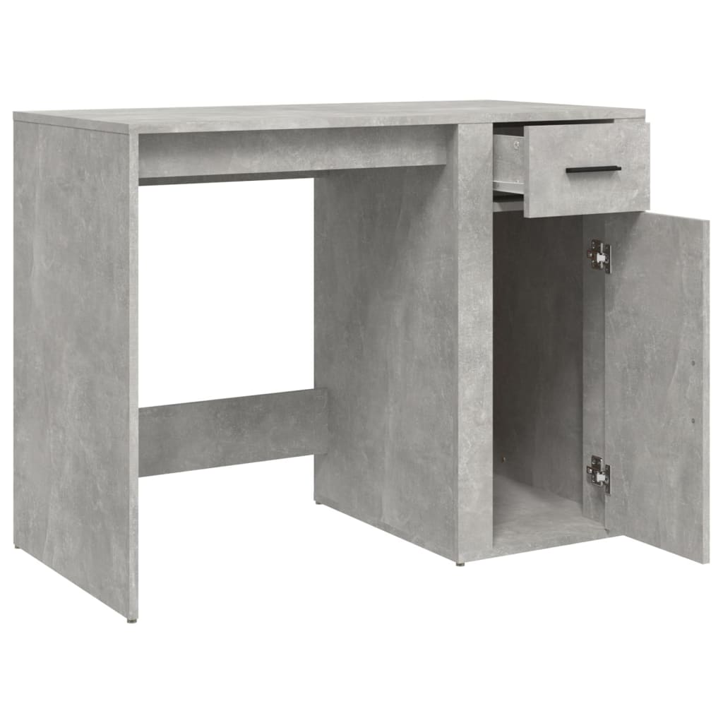 Betonszürke színű szerelt fa íróasztal 100x49x75 cm