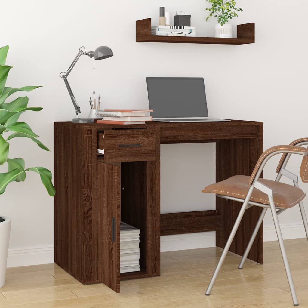 Barna tölgy színű szerelt fa íróasztal 100x49x75 cm Barna tölgy színű szerelt fa íróasztal 100x49x75 cm