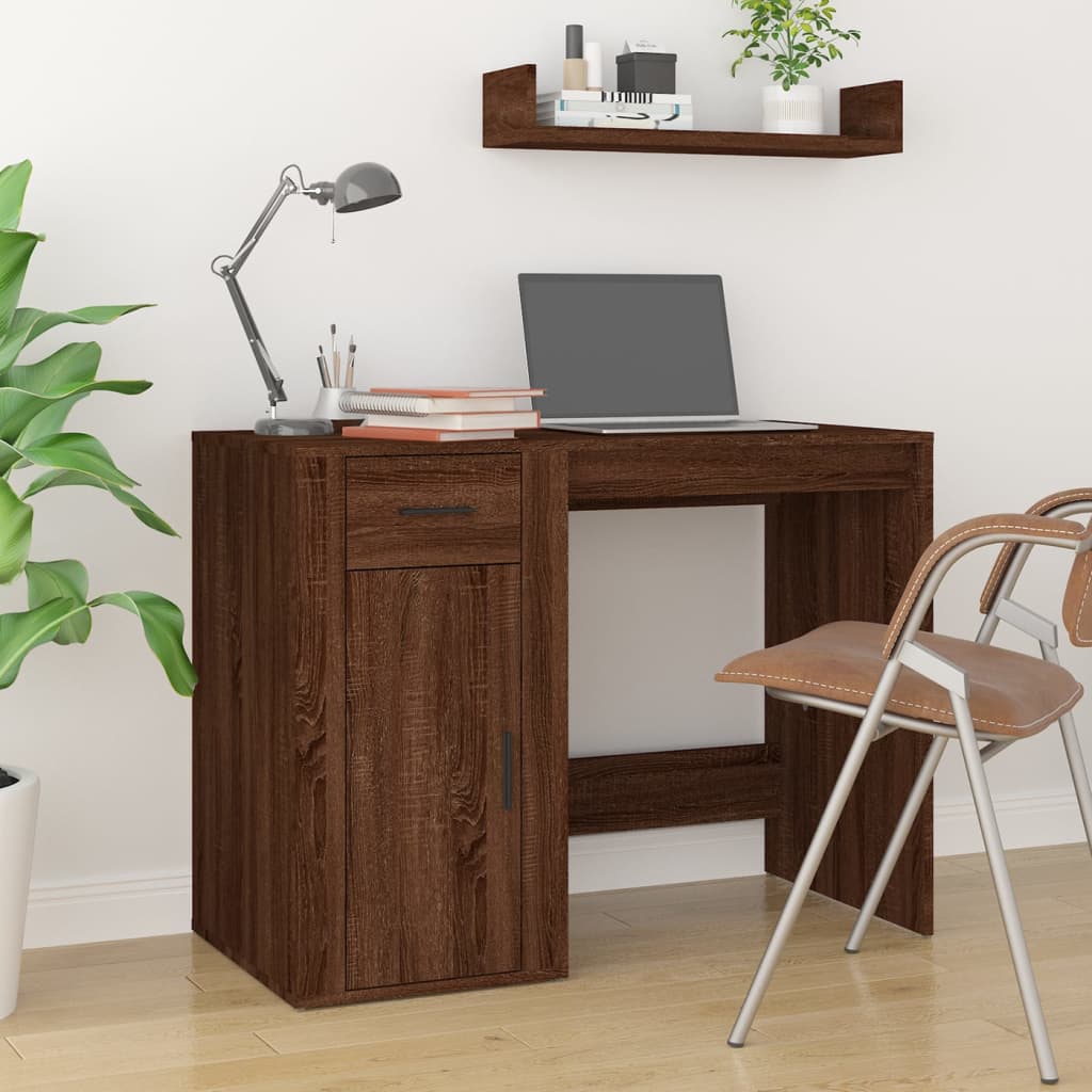 Barna tölgy színű szerelt fa íróasztal 100x49x75 cm Barna tölgy színű szerelt fa íróasztal 100x49x75 cm