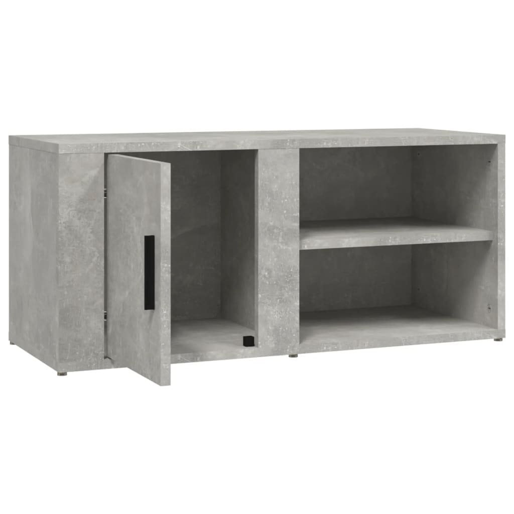2 db betonszürke szerelt fa tv-szekrény 80x31,5x36 cm