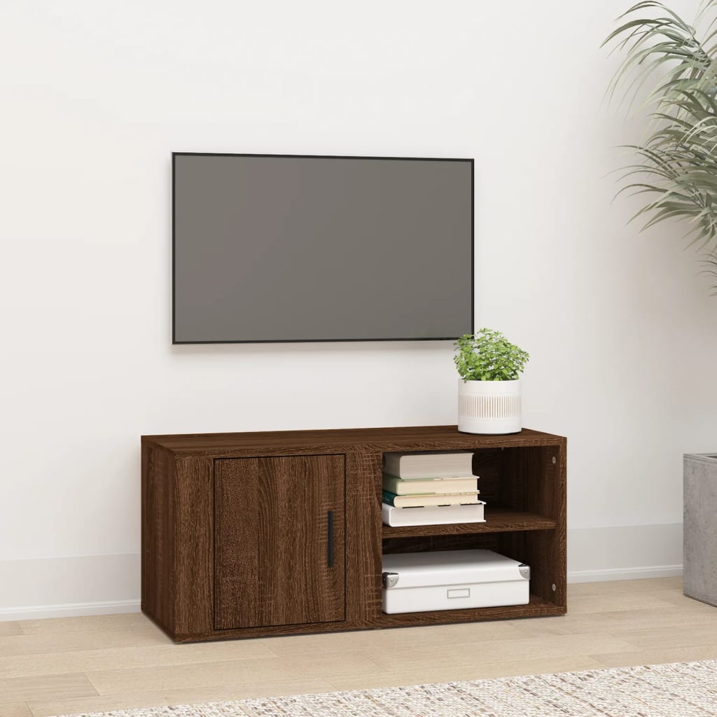 Barna tölgyszínű szerelt fa tv-szekrény 80x31,5x36 cm Barna tölgyszínű szerelt fa tv-szekrény 80x31,5x36 cm