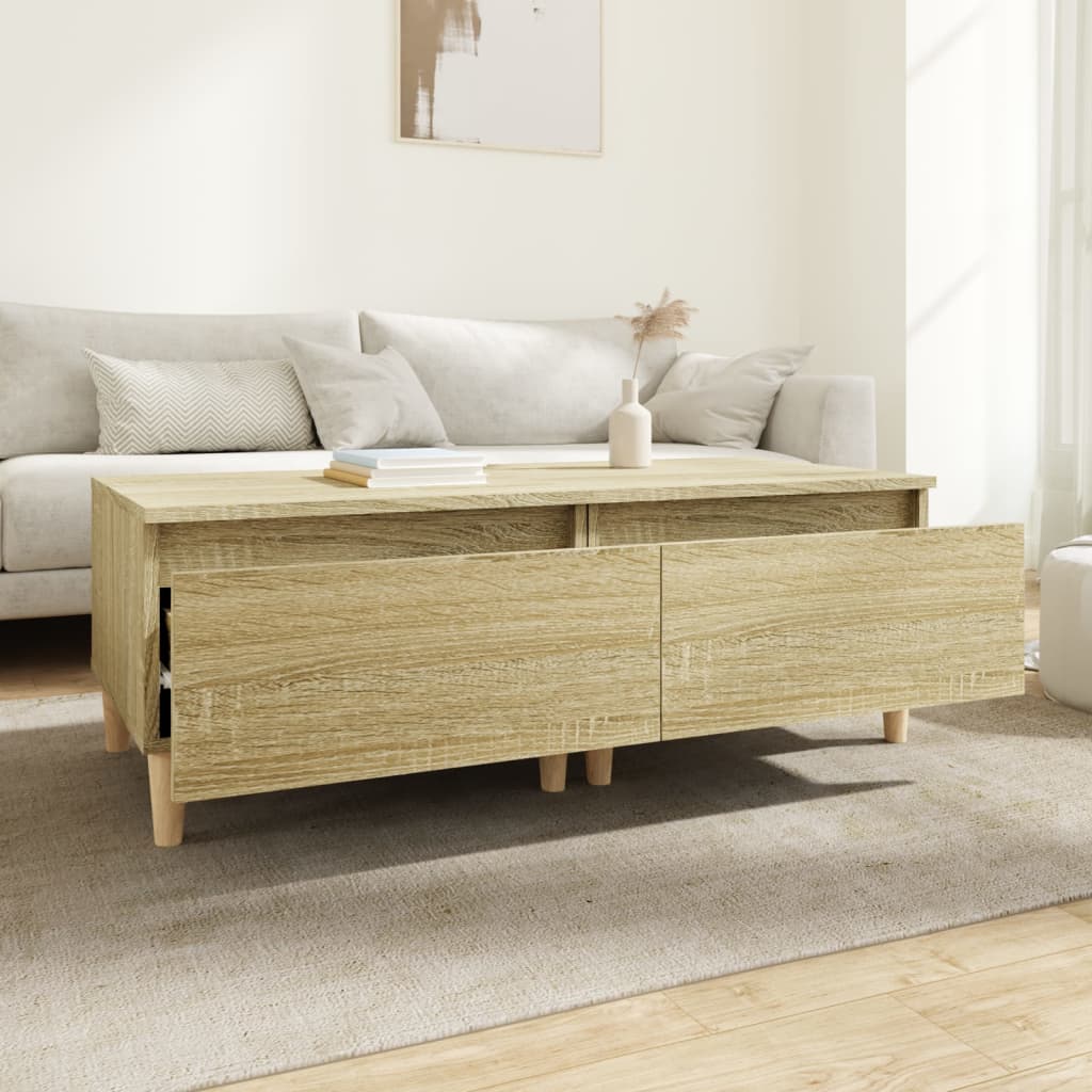 2 db sonoma-tölgyszínű szerelt fa kisasztal 50x46x35 cm