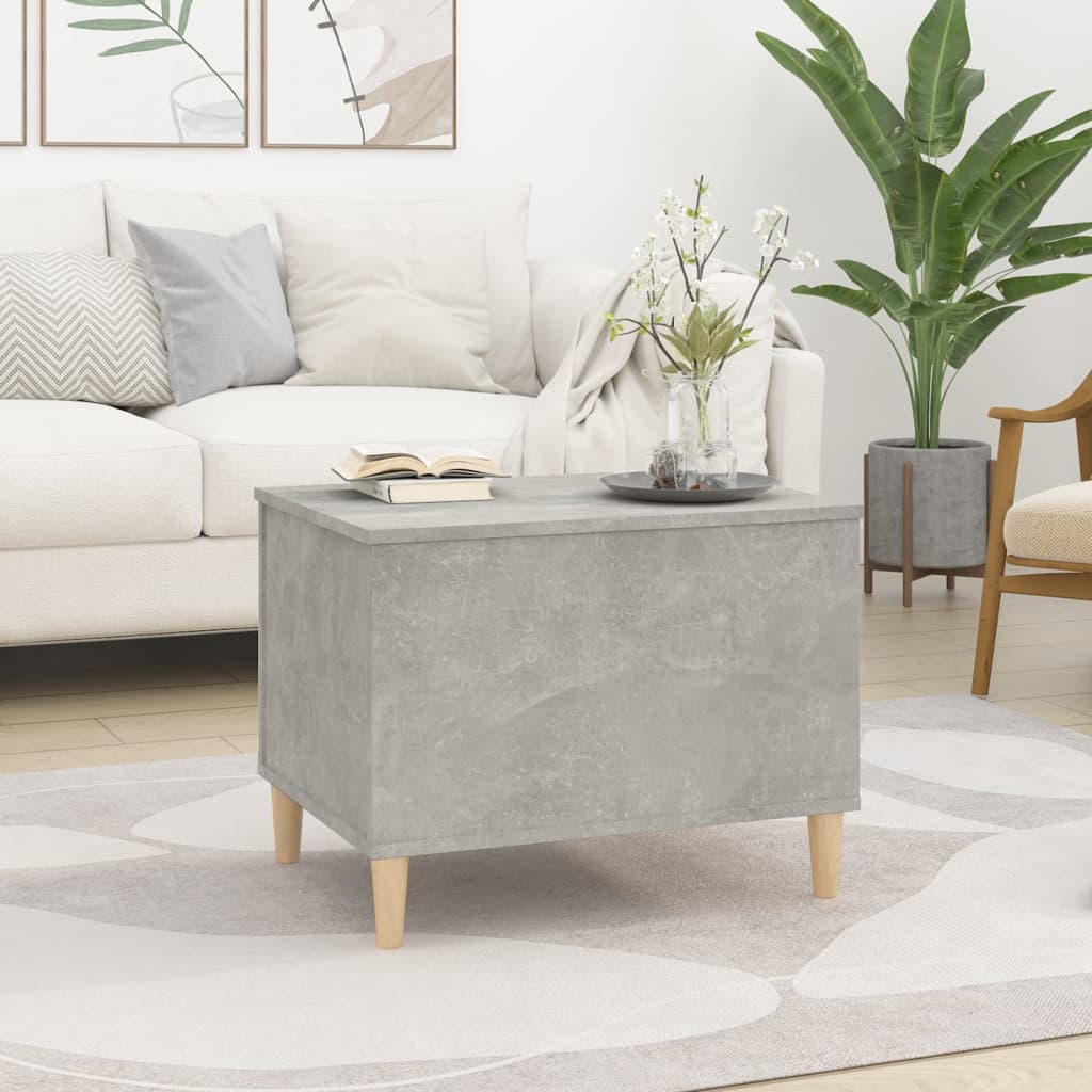 Betonszürke szerelt fa dohányzóasztal 60 x 44,5 x 45 cm Betonszürke szerelt fa dohányzóasztal 60 x 44,5 x 45 cm