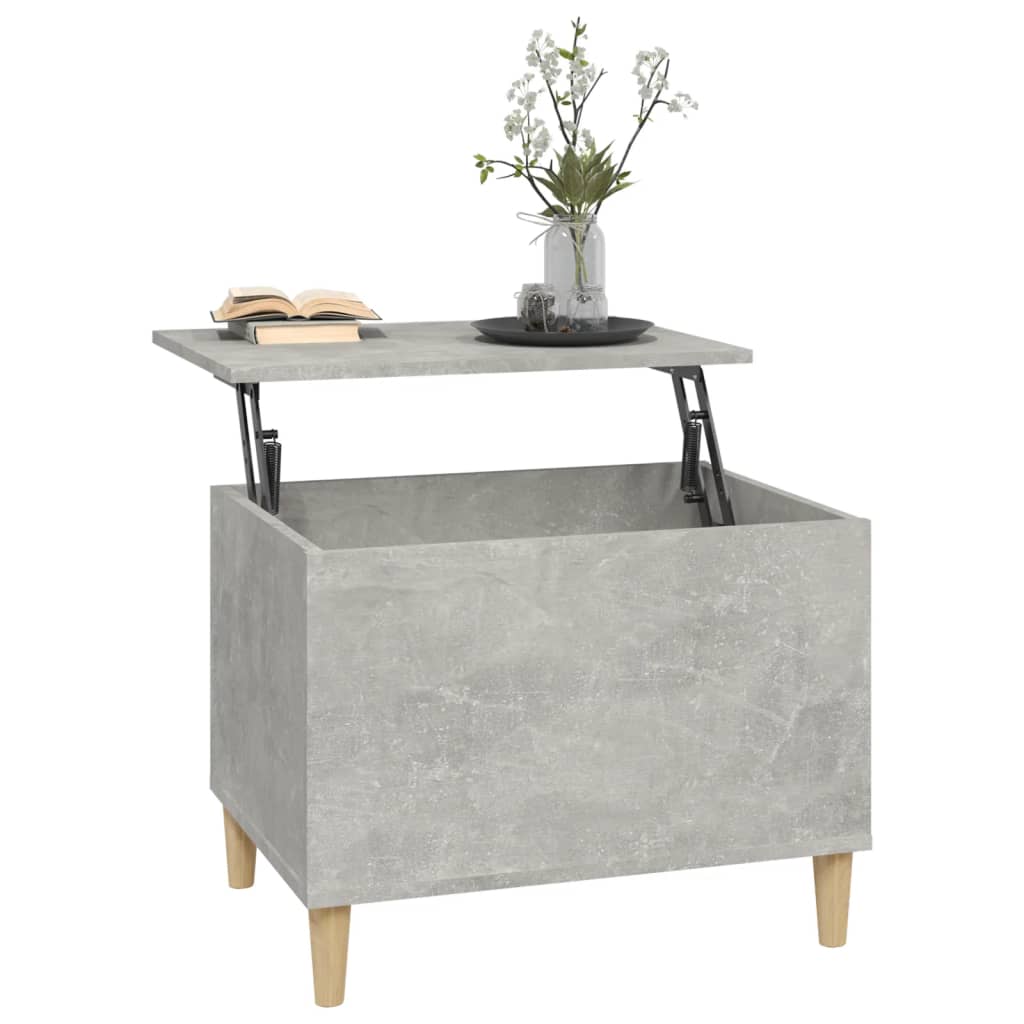 Betonszürke szerelt fa dohányzóasztal 60 x 44,5 x 45 cm Betonszürke szerelt fa dohányzóasztal 60 x 44,5 x 45 cm