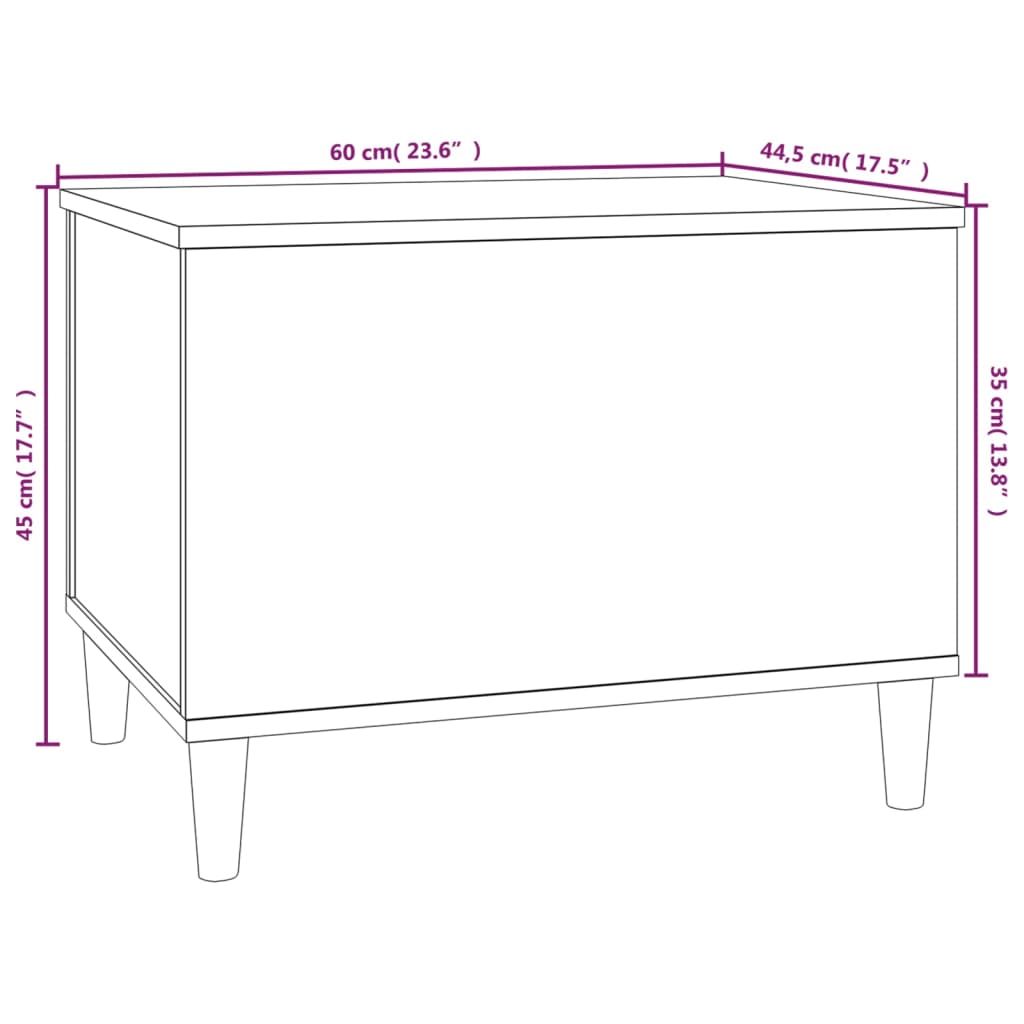 Betonszürke szerelt fa dohányzóasztal 60 x 44,5 x 45 cm Betonszürke szerelt fa dohányzóasztal 60 x 44,5 x 45 cm