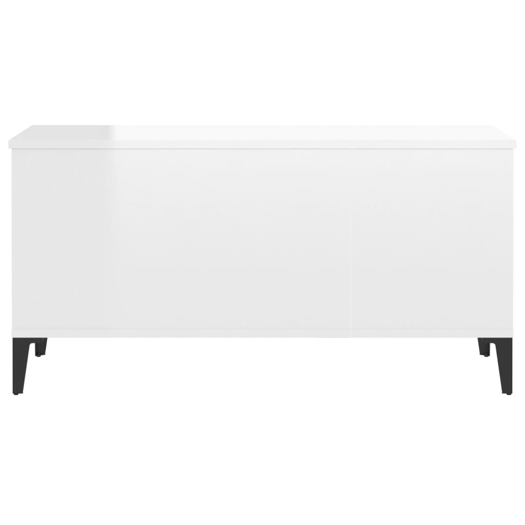 Magasfényű fehér szerelt fa dohányzóasztal 90x44,5x45 cm Magasfényű fehér szerelt fa dohányzóasztal 90x44,5x45 cm