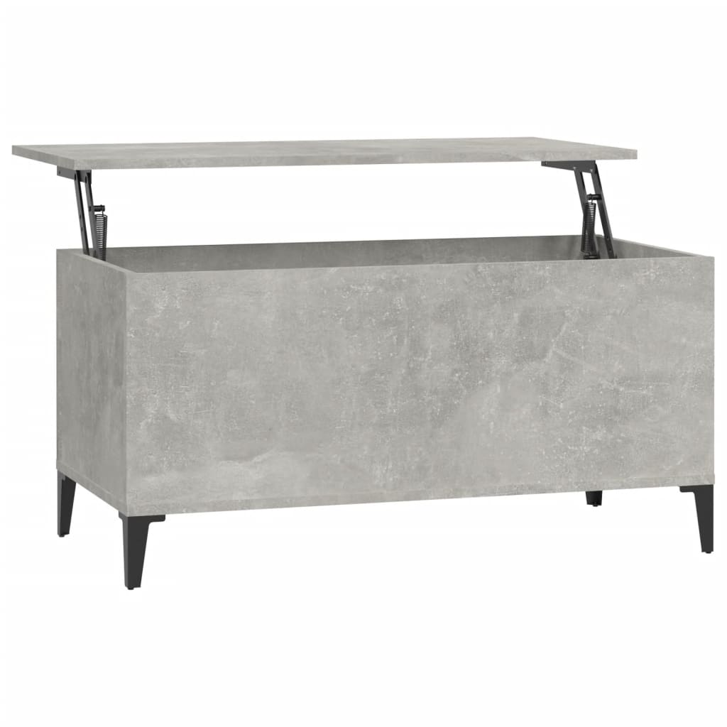 Betonszürke szerelt fa dohányzóasztal 90x44,5x45 cm Betonszürke szerelt fa dohányzóasztal 90x44,5x45 cm