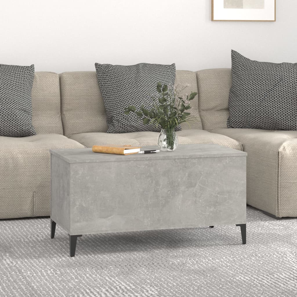 Betonszürke szerelt fa dohányzóasztal 90x44,5x45 cm Betonszürke szerelt fa dohányzóasztal 90x44,5x45 cm