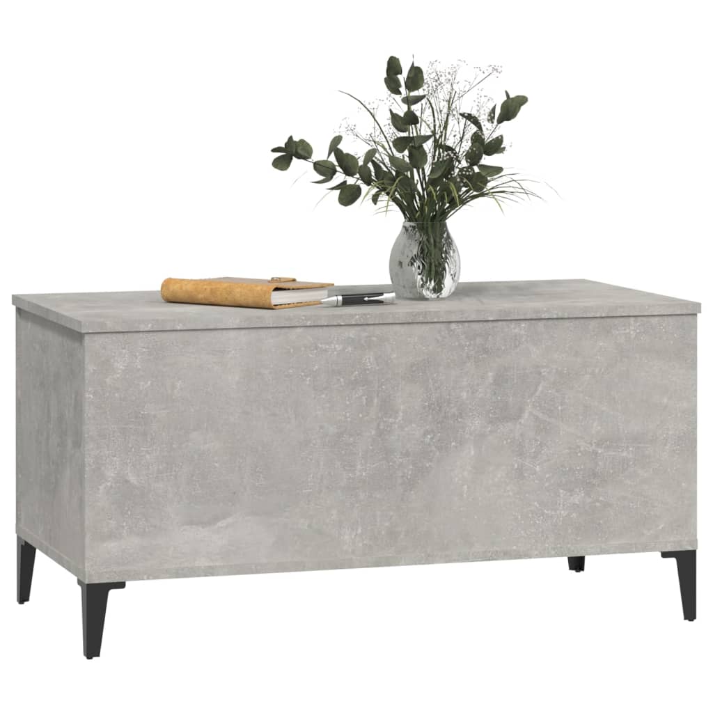 Betonszürke szerelt fa dohányzóasztal 90x44,5x45 cm Betonszürke szerelt fa dohányzóasztal 90x44,5x45 cm