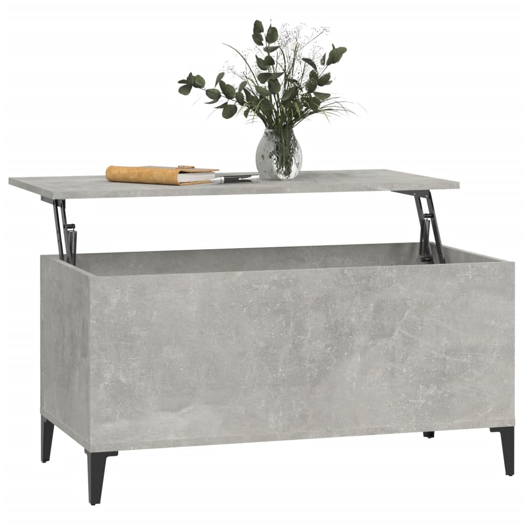 Betonszürke szerelt fa dohányzóasztal 90x44,5x45 cm Betonszürke szerelt fa dohányzóasztal 90x44,5x45 cm