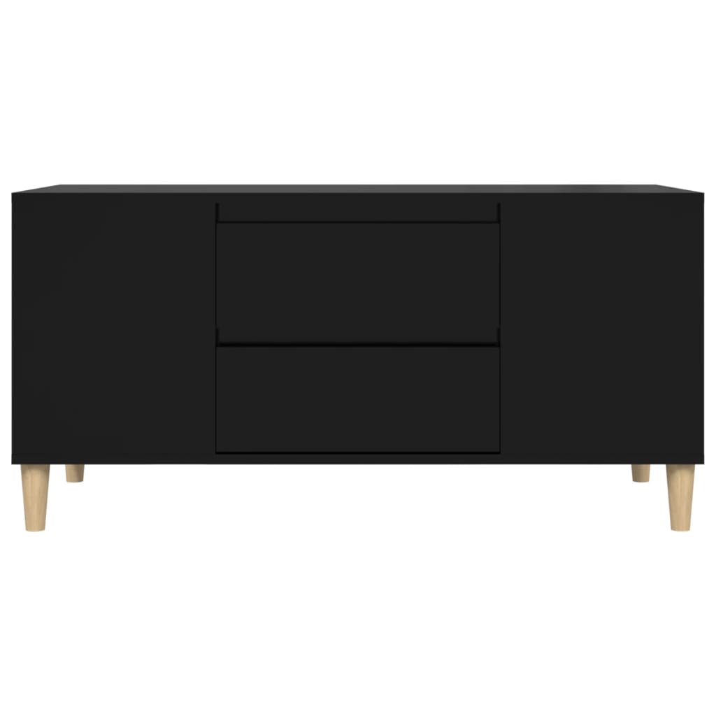 Fekete szerelt fa tv-szekrény 102x44,5x50 cm Fekete szerelt fa tv-szekrény 102x44,5x50 cm