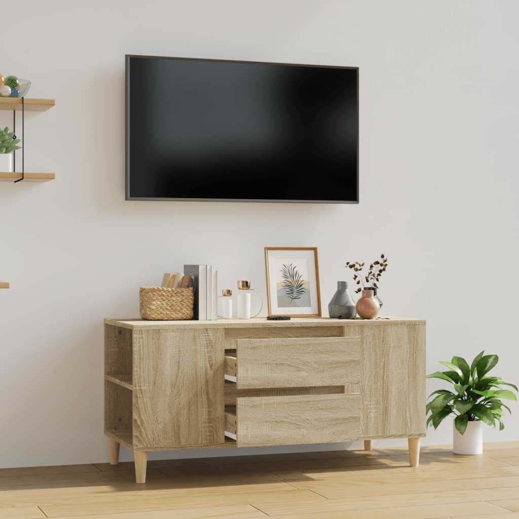 Sonoma-tölgyszínű szerelt fa fali tv-szekrény 102x44,5x50 cm Sonoma-tölgyszínű szerelt fa fali tv-szekrény 102x44,5x50 cm
