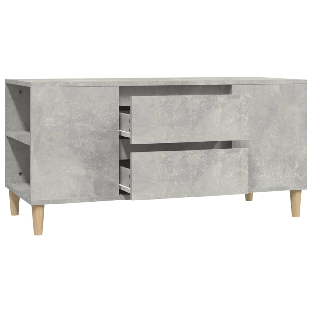 Betonszürke szerelt fa tv-szekrény 102 x 44,5 x 50 cm Betonszürke szerelt fa tv-szekrény 102 x 44,5 x 50 cm