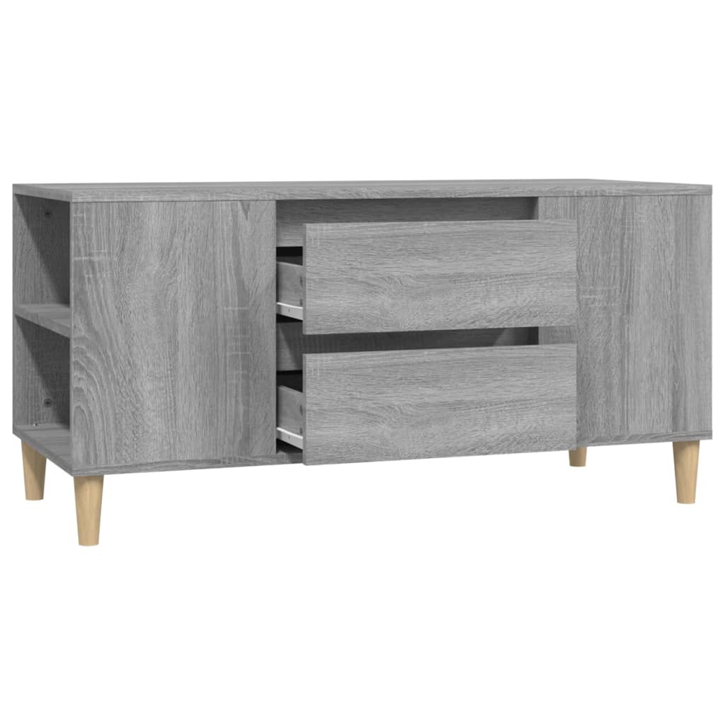 Szürke sonoma színű szerelt fa tv-szekrény 102x44,5x50 cm Szürke sonoma színű szerelt fa tv-szekrény 102x44,5x50 cm