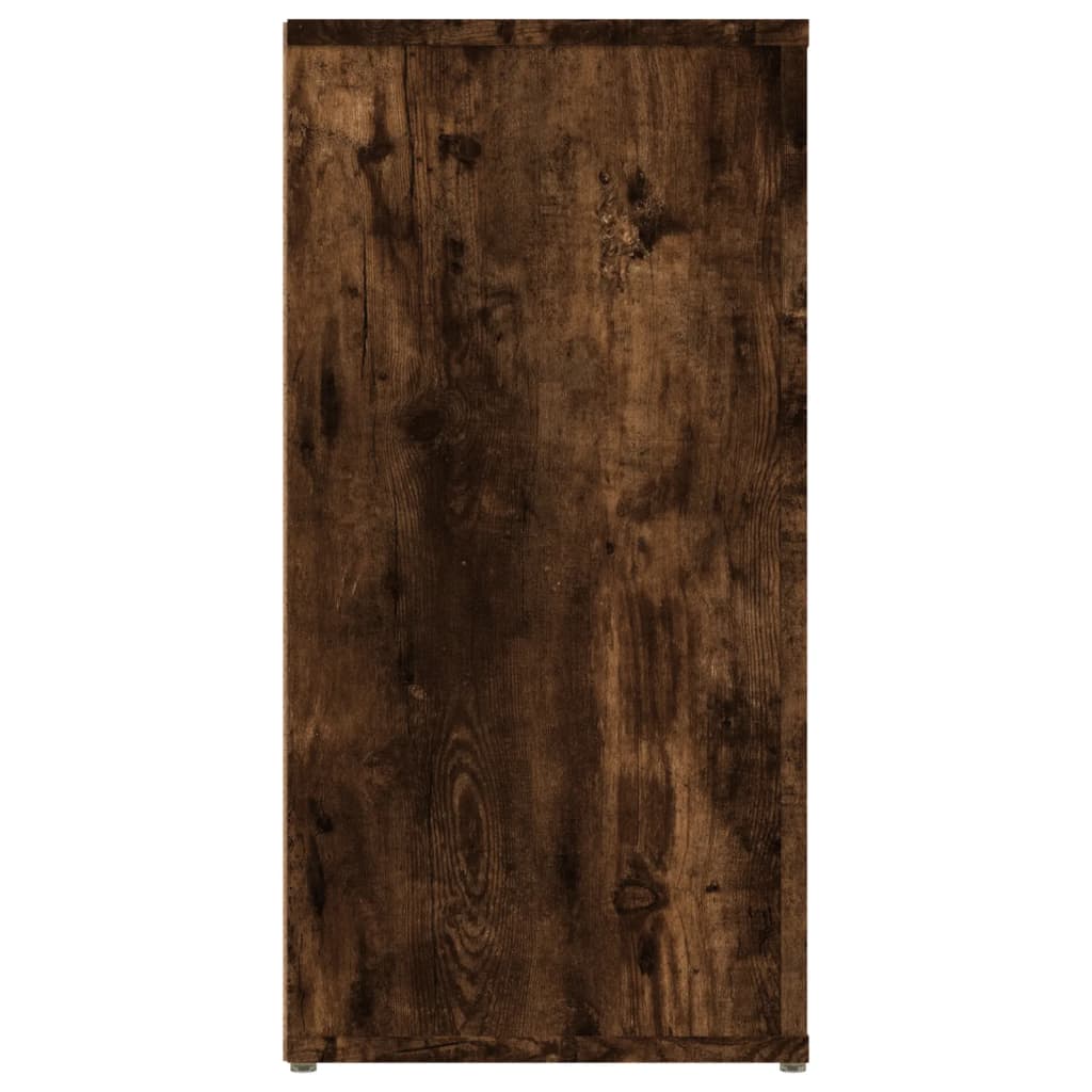 Füstös tölgyszínű szerelt fa tálalószekrény 100x30x59,5 cm