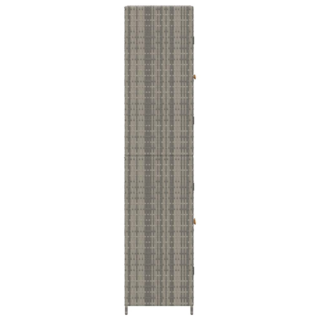 Szürke polyrattan kerti tárolószekrény 59 x 40 x 180 cm