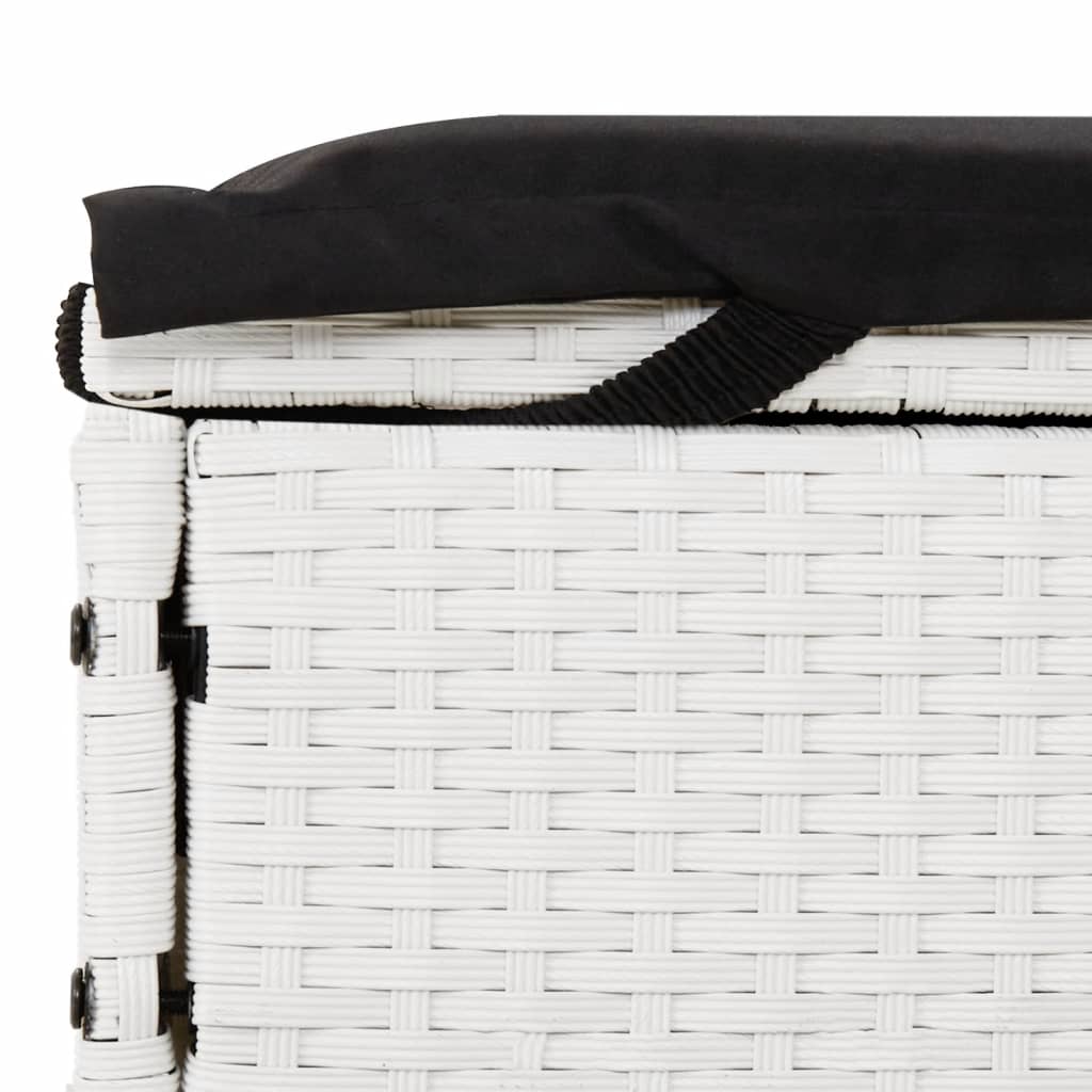 Kétszemélyes fehér polyrattan napozóágy párnákkal
