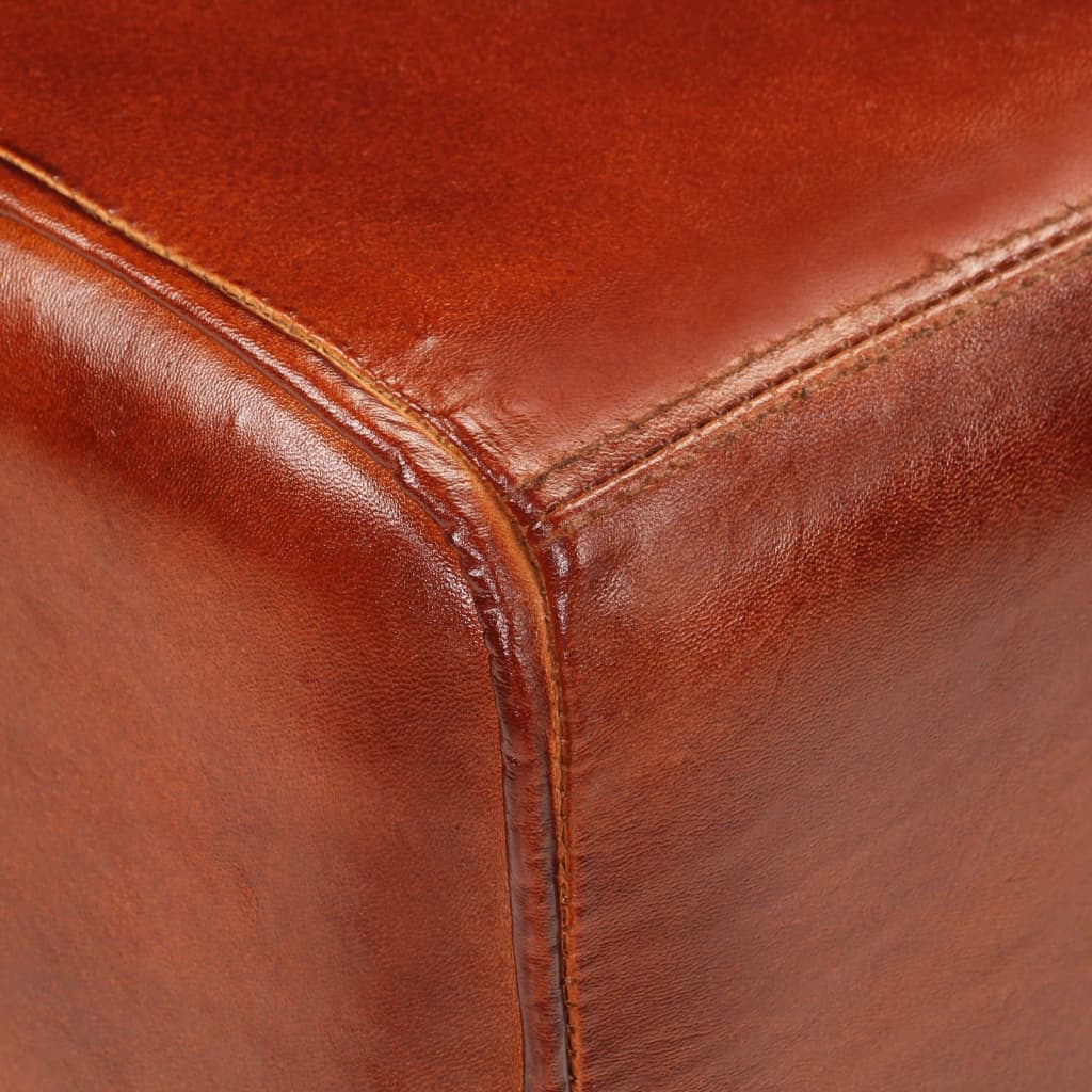 Barna valódi bőr és tömör mangófa tornapad 110 cm