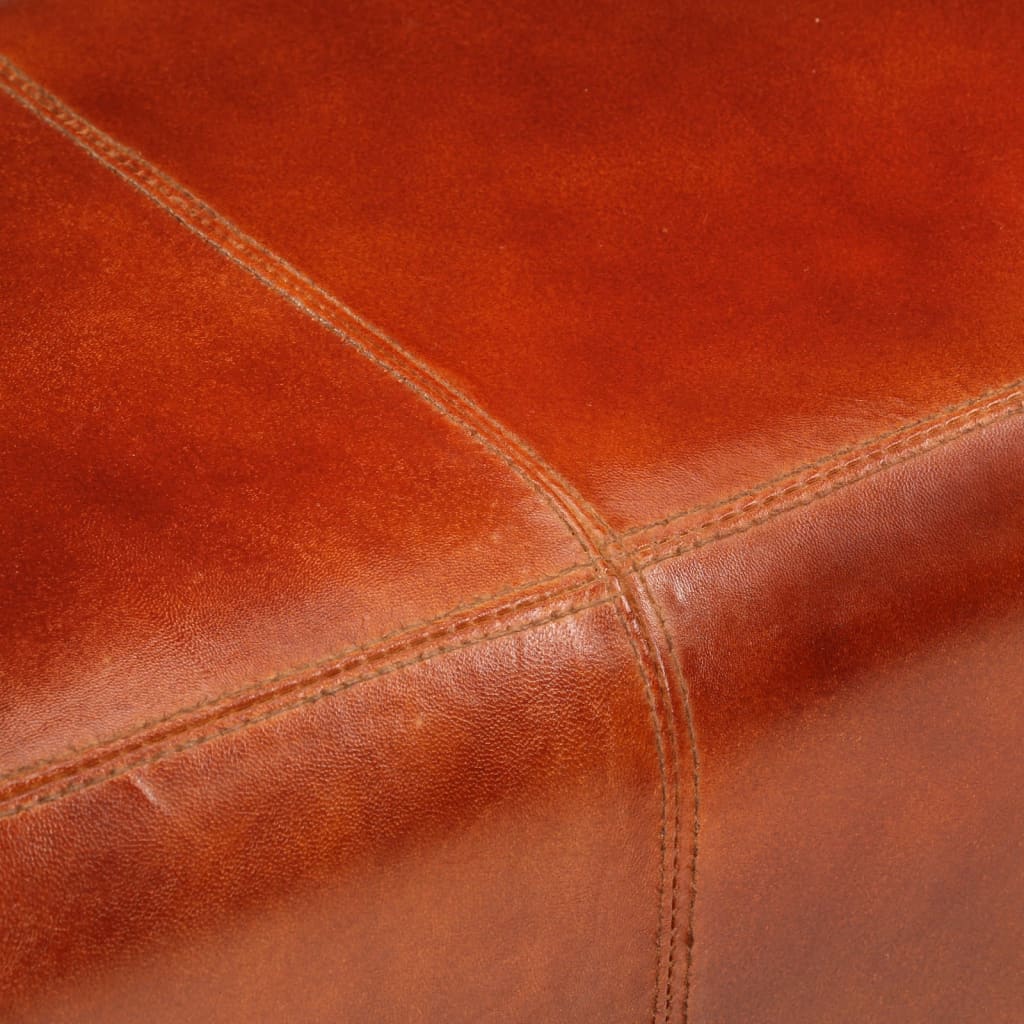 Barna valódi bőr és tömör mangófa tornapad 110 cm