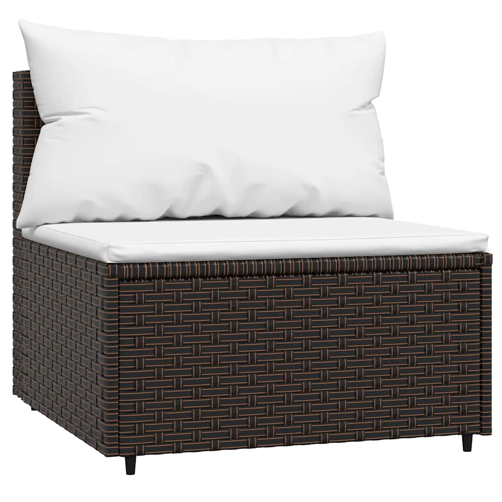 4 részes barna polyrattan kerti ülőgarnitúra párnákkal
