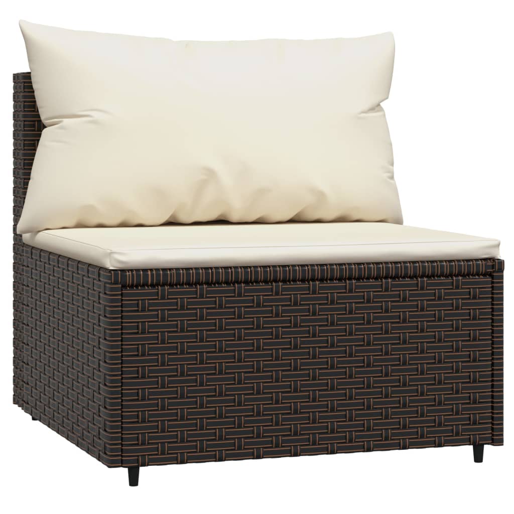 4 részes barna polyrattan kerti ülőgarnitúra párnákkal