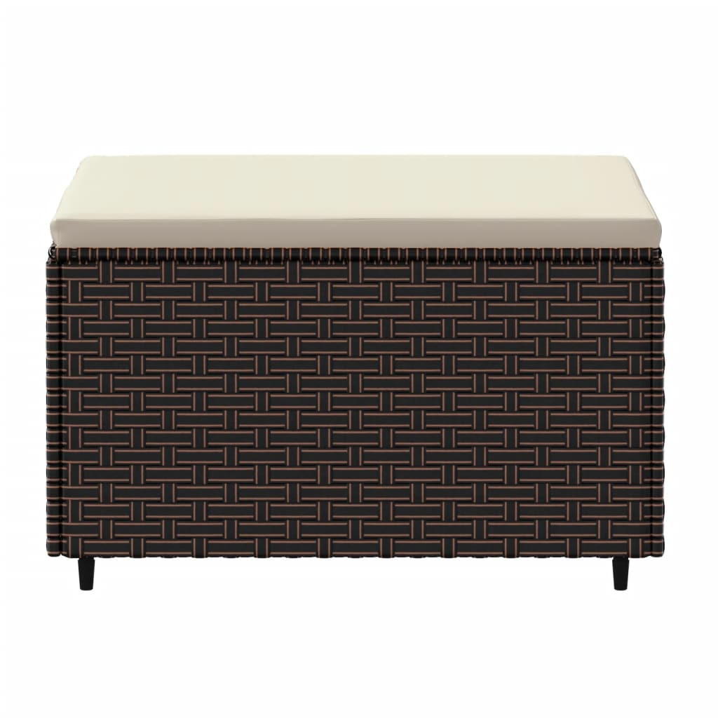 2 db barna polyrattan kerti lábtartó párnával
