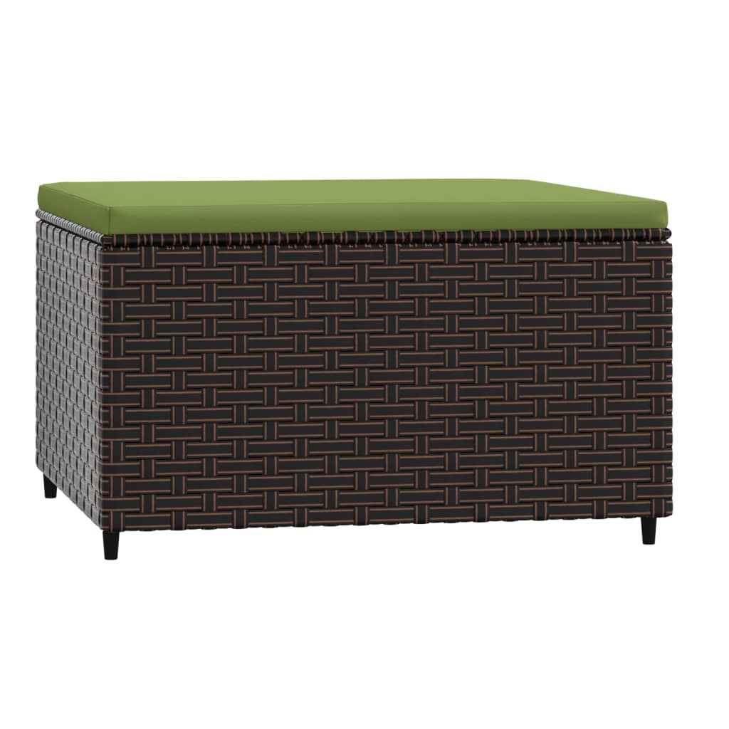 2 db barna polyrattan kerti lábtartó párnával