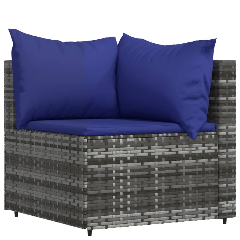 4 részes szürke polyrattan kerti ülőgarnitúra párnákkal 4 részes szürke polyrattan kerti ülőgarnitúra párnákkal