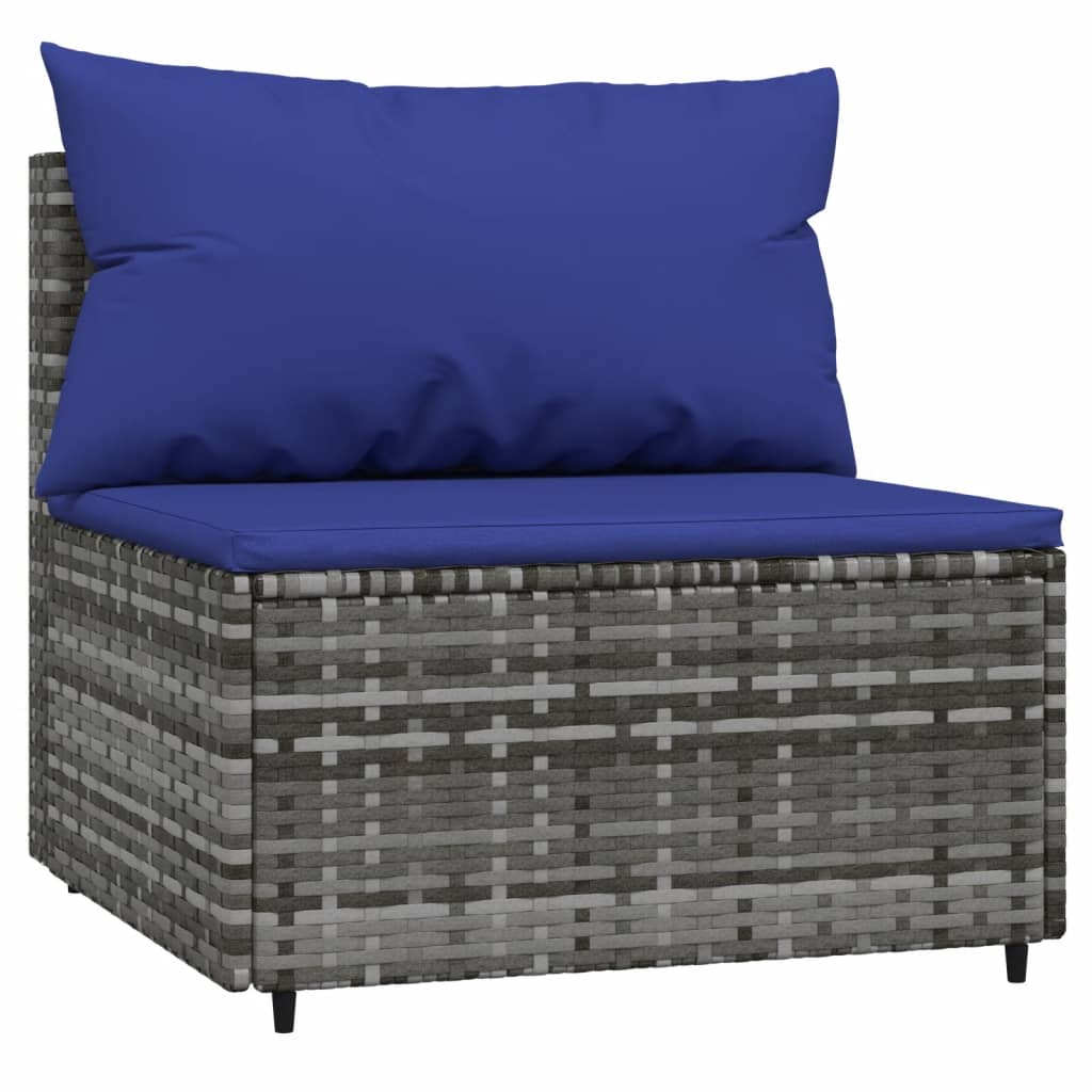 4 részes szürke polyrattan kerti ülőgarnitúra párnákkal 4 részes szürke polyrattan kerti ülőgarnitúra párnákkal