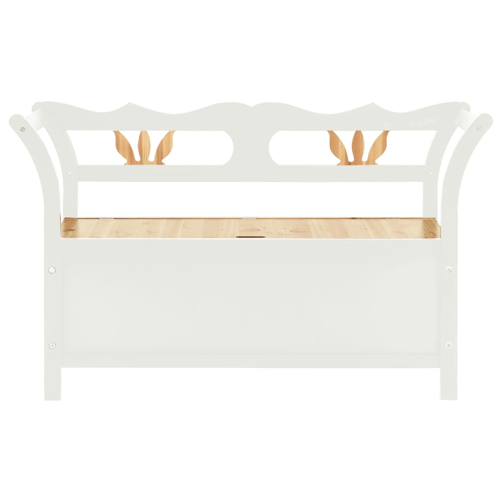 Fehér tömör fenyőfa pad 107 x 45 x 75,5 cm