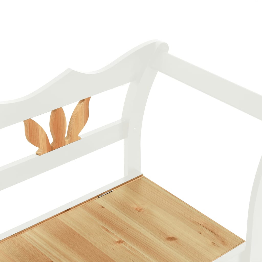 Fehér tömör fenyőfa pad 107 x 45 x 75,5 cm