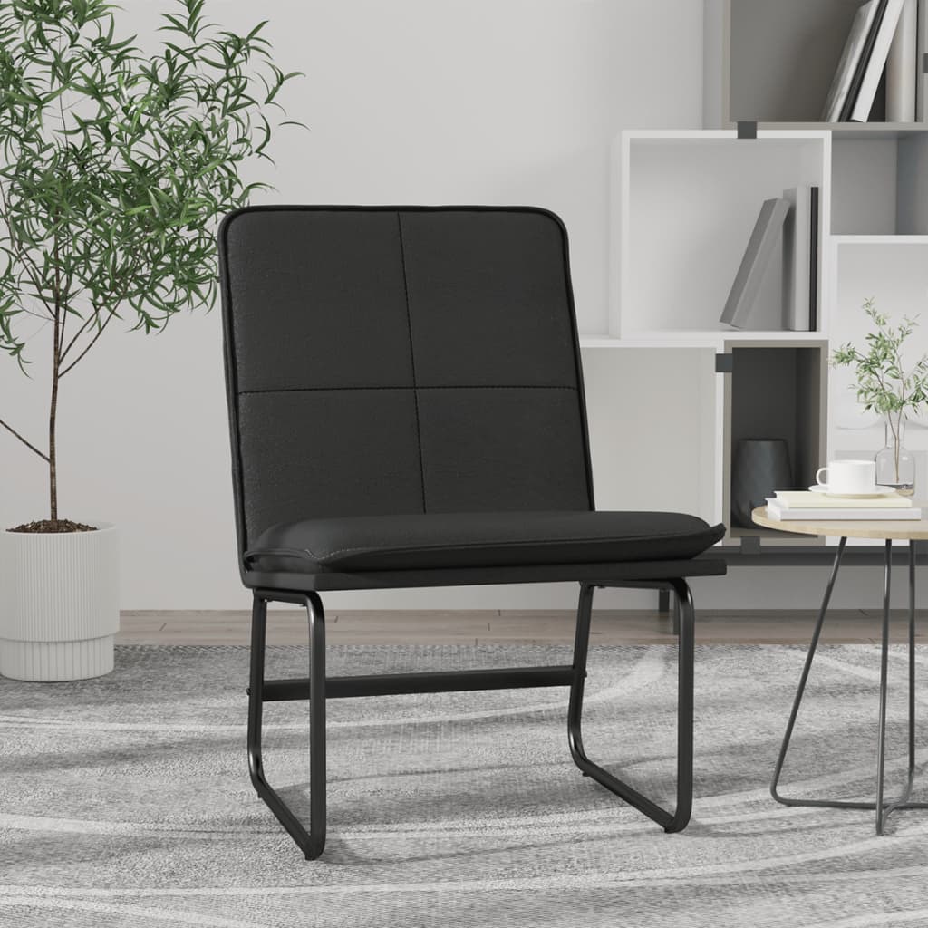 Fekete műbőr pihenőszék 54 x 75 x 76 cm