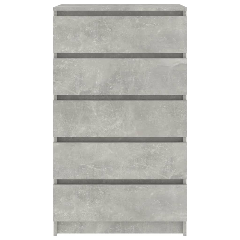 Betonszürke szerelt fa fiókos szekrény 60 x 36 x 103 cm Betonszürke szerelt fa fiókos szekrény 60 x 36 x 103 cm
