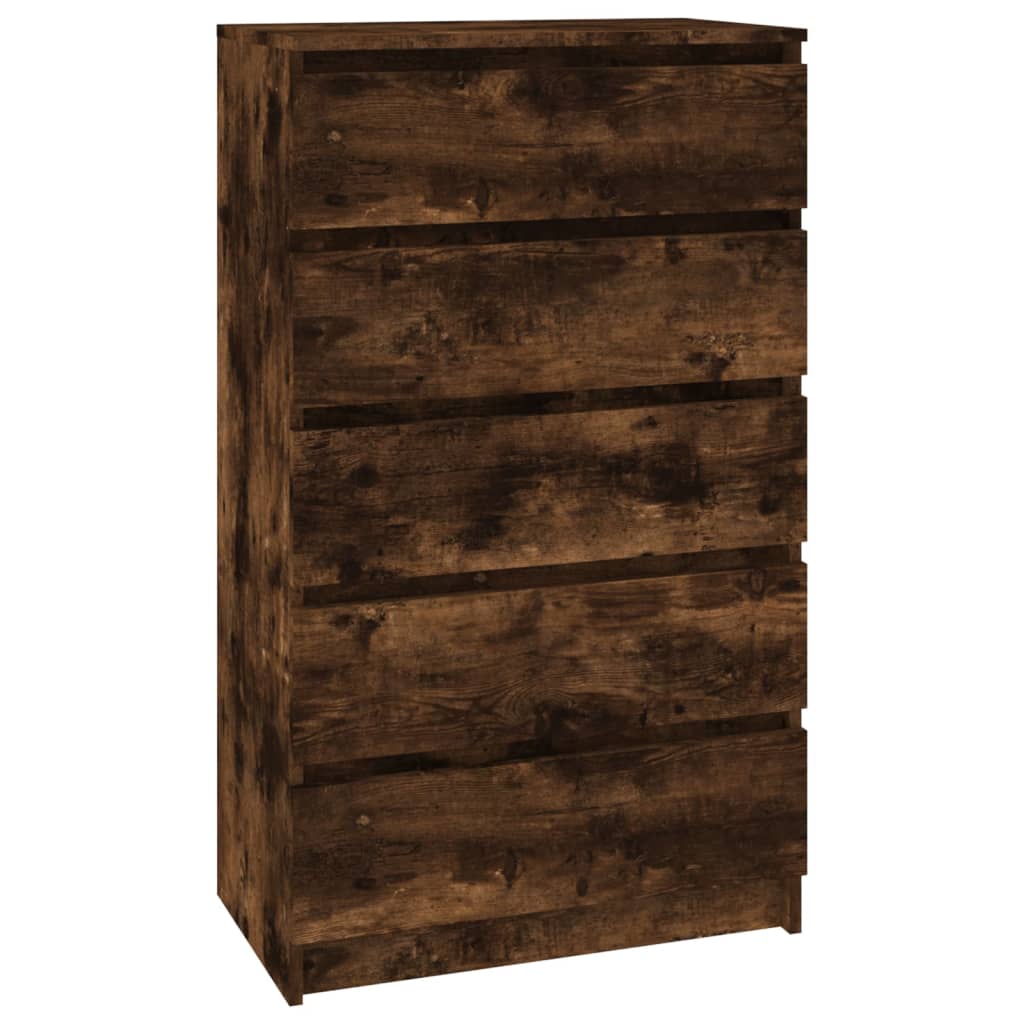 Füstös tölgy szerelt fa fiókos szekrény 60 x 36 x 103 cm Füstös tölgy szerelt fa fiókos szekrény 60 x 36 x 103 cm