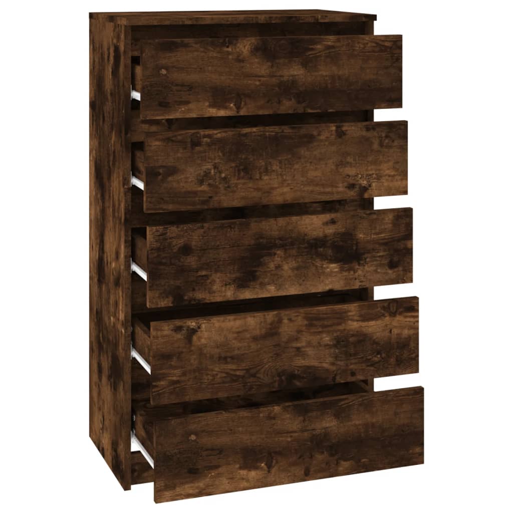 Füstös tölgy szerelt fa fiókos szekrény 60 x 36 x 103 cm Füstös tölgy szerelt fa fiókos szekrény 60 x 36 x 103 cm